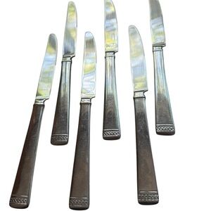 Gorham Serrated 9 inch Dinner Knives Unknown Pattern Lot of 6 Stainless  Steel